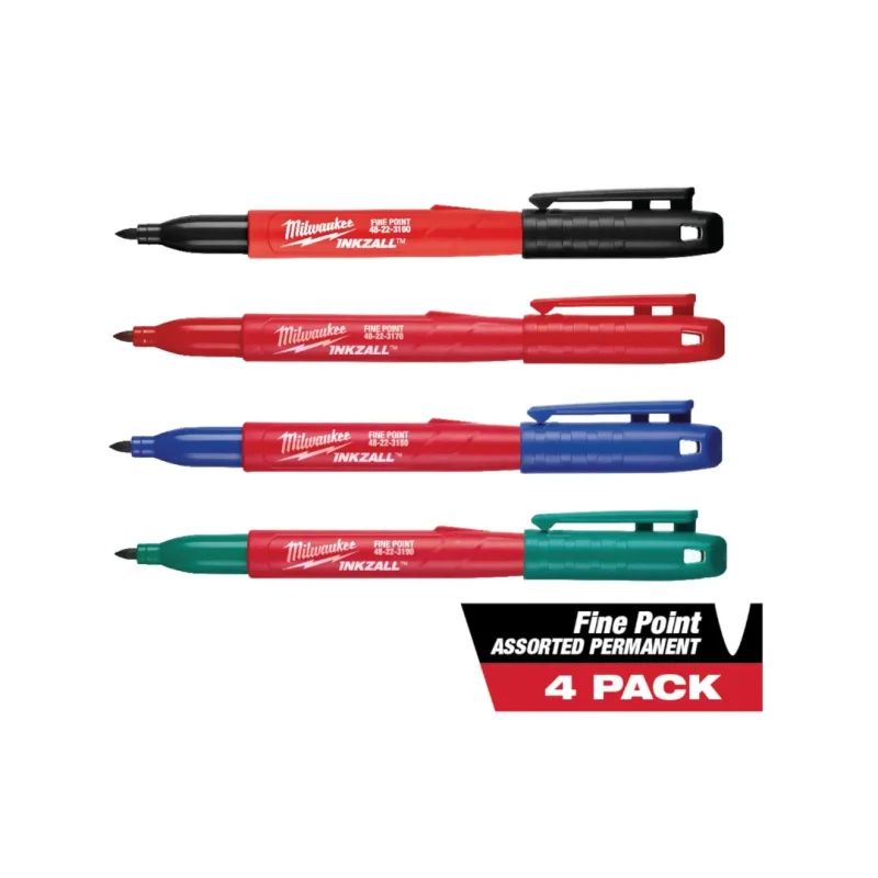 Marcadores Punta Fina 4 Piezas MILWAUKEE 48-22-31063