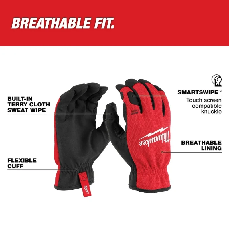 Guantes de Trabajo Livianos Puño Flexible Talla M MILWAUKEE 48-73-85113