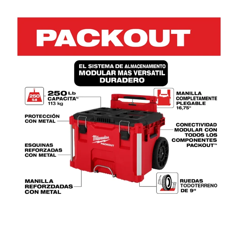 Caja De Herramientas Con Ruedas PACKOUT MILWAUKEE 48-22-84273