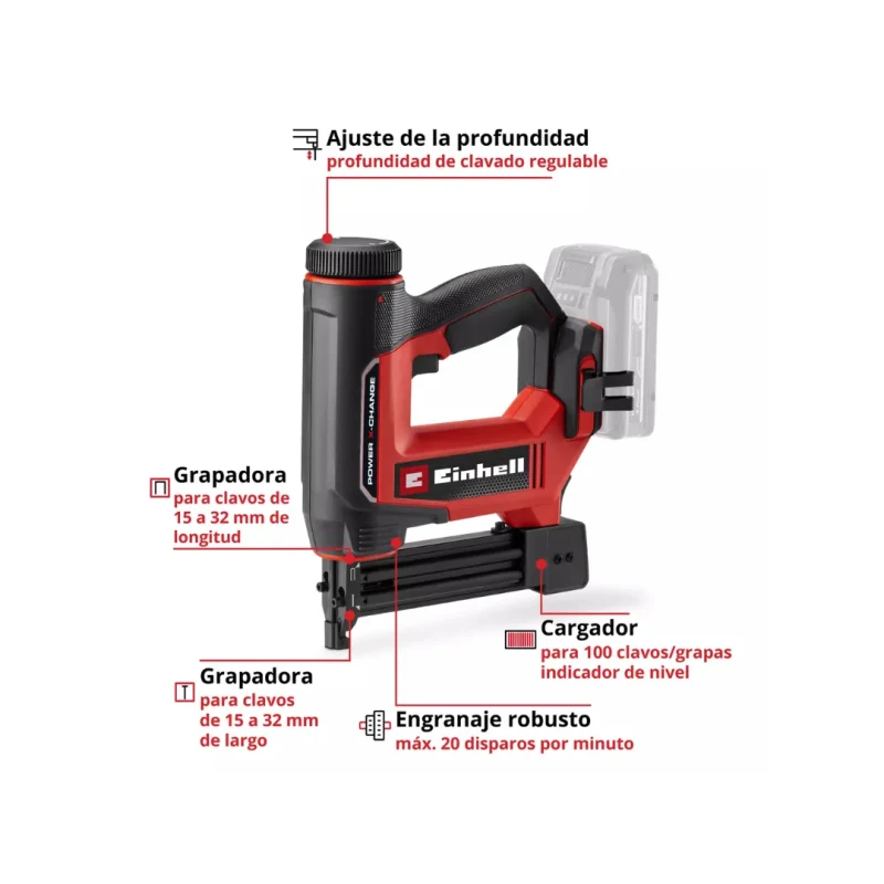 Pistola De Clavos Y Grapas 18 V Power X-Change EINHELL 42578003