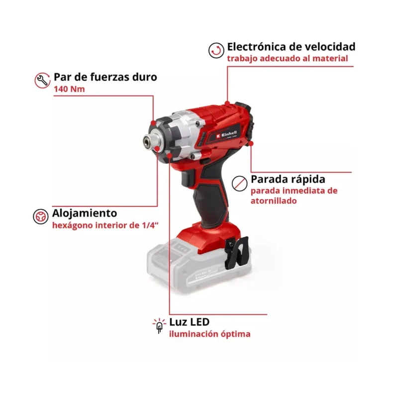 Atornillador De Impacto Inalámbrico 18v EINHELL Te-ci 18/1 LI-SOLO3