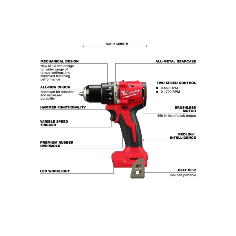 Kit Taladro Atornillador Y Atornillador De Impacto Inalámbrico 18V MILWAUKEE 3610-2593