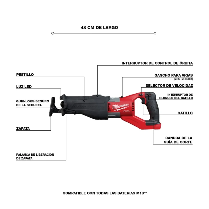 Sierra Sable SUPER SAWZALL® Brushless M18 FUEL™ MILWAUKEE 2722-203