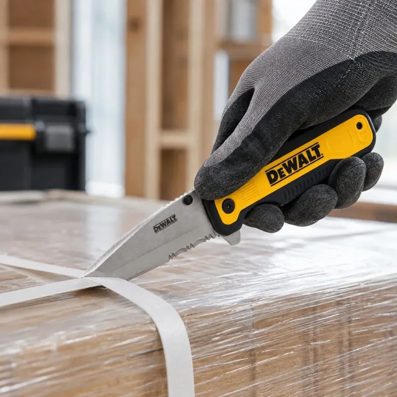 Navaja Tanto Plegable  con Filo Serrado DEWALT DWHT109943