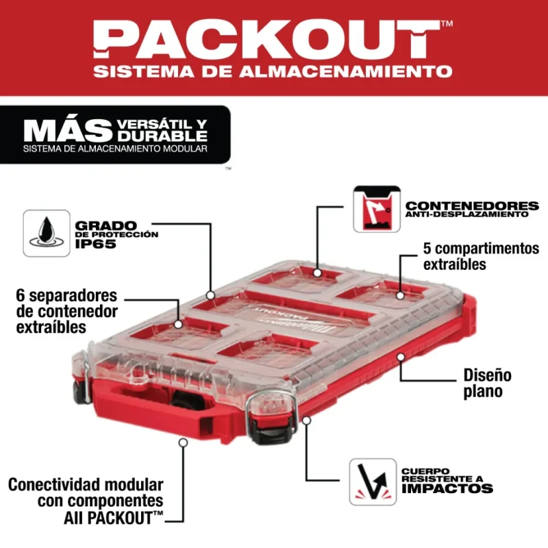 Organizador Compacto de Perfil Bajo PACKOUT™ MILWAUKEE 48-22-84363