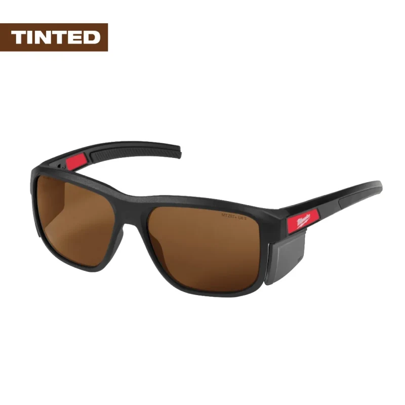 Lentes de Seguridad Marco Completo con Protectores Laterales Extraíbles Lentes Café Antirrayas MILWAUKEE 48-73-25163