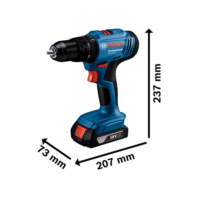 Kit Taladro Percutor Atornillador 18V BOSCH GSB 183-LI 06019K91E00003