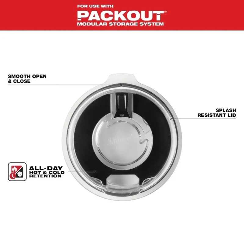 Tapa para Vaso Térmico PACKOUT 30 oz MILWAUKEE 48-22-8393L4