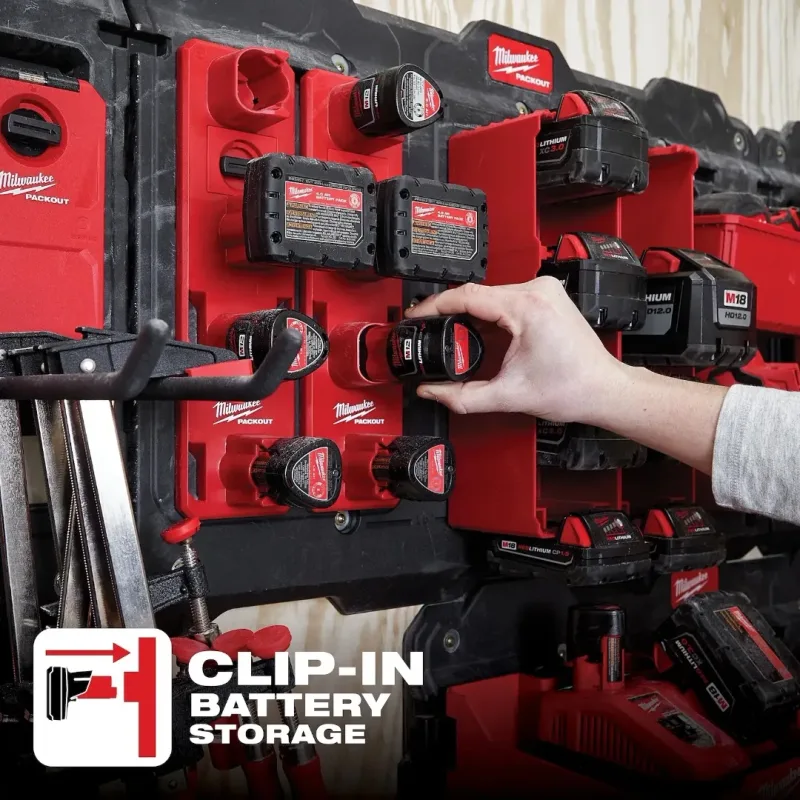 Rack Porta Baterías M12 PACKOUT MILWAUKEE 48-22-83384