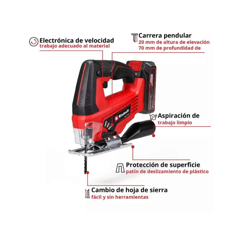 Kit De Sierra Caladora + 1 Batería Y Cargador Inalámbrico 18v EINHELL 43212803