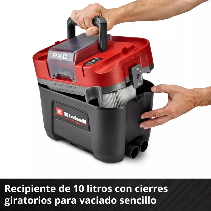 Aspiradora Polvo y Agua Inalámbrica 10 L 180 mbar Brushless Professional Power X-Change EINHELL 23471554