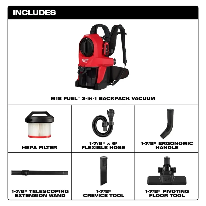 Aspiradora de Mochila 3 en 1 18V M18 FUEL™ MILWAUKEE 0895-204