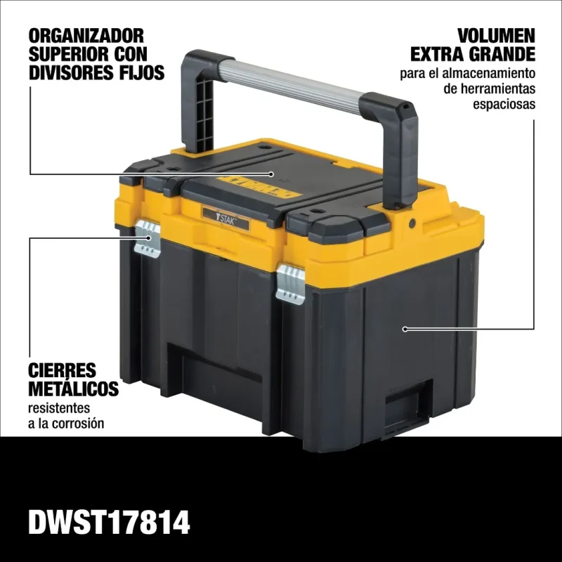 Caja Profunda con Mango Largo 30 L IP54 TSTAK 2.0 DEWALT DWST83343-14