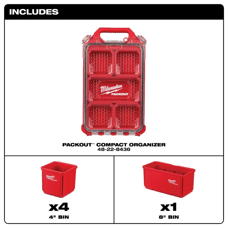 Organizador Compacto de Perfil Bajo PACKOUT™ MILWAUKEE 48-22-84364
