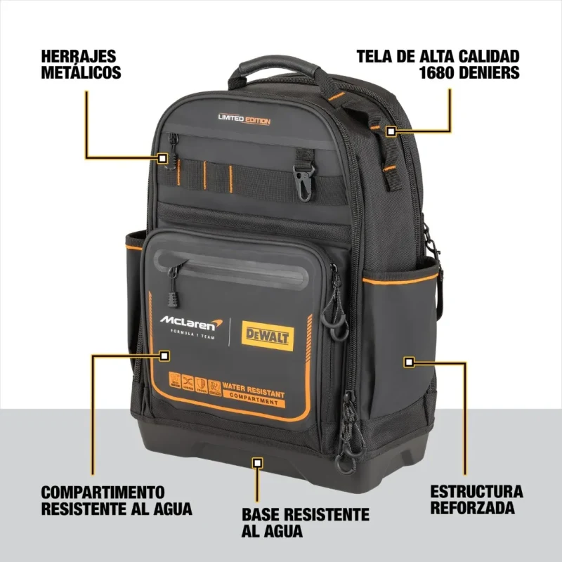 Mochila para Herramientas 43 Bolsillos 23,8L Edición McLaren DEWALT DWST60122-14