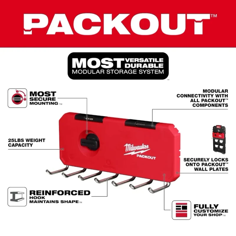 Rack PACKOUT 7 Ganchos MILWAUKEE 48-22-83295