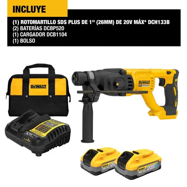 Kit De Rotomartillo Sds-plus Inalambrico 20v DEWALT DCH133H2-B25