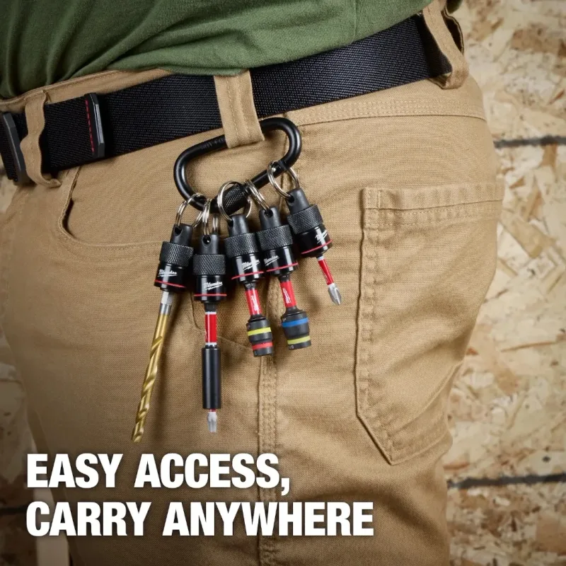 Porta Puntas 5 Posiciones con Mosquetón Hexágono 1/4
