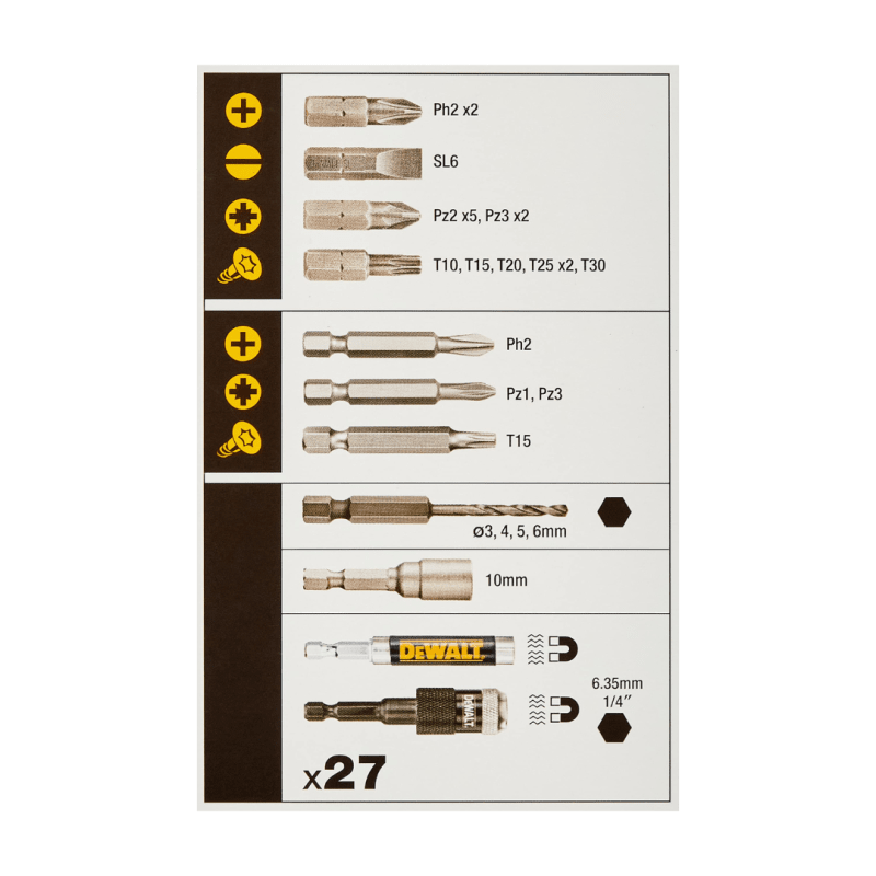 Set destornilladores 27 piezas DEWALT DT71700-QZ4