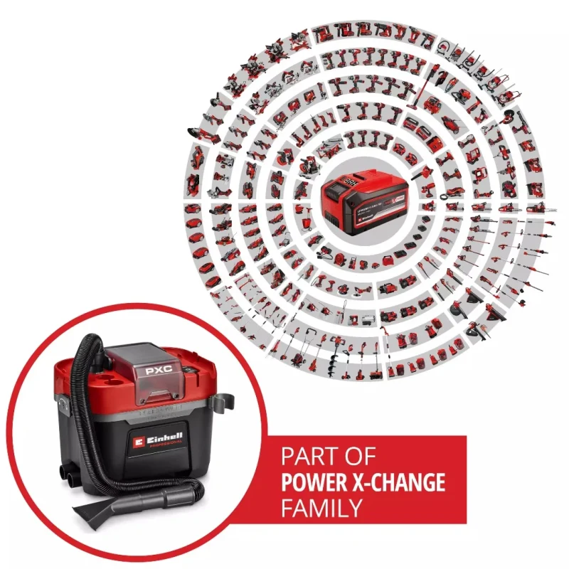 Aspiradora Polvo y Agua Inalámbrica 10 L 180 mbar Brushless Professional Power X-Change EINHELL 234715510