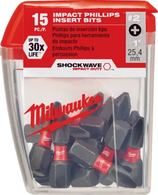Set 15 Puntas PH2 25 mm MILWAUKEE 48-32-5004 1