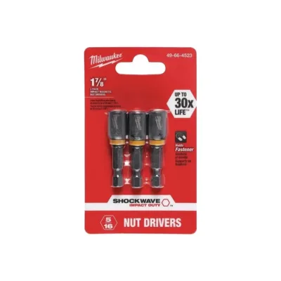 Juego De Aprietatuercas Magnéticos SHOCKWAVE 5/16 Pulgadas 3 Piezas MILWAUKEE 49-66-4523 1