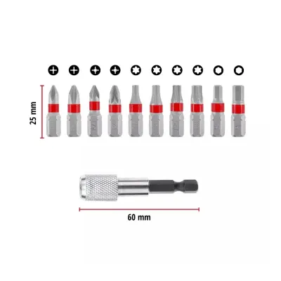 Set de Puntas 11 Piezas con Portapuntas Magnético de Cambio Rápido 25 mm Pocket Set EINHELL 49118663 1