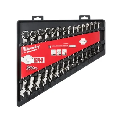 Juego de Llaves Combinadas 15 Piezas Métricas (8–22 mm) MAX BITE MILWAUKEE 48-22-9515 1