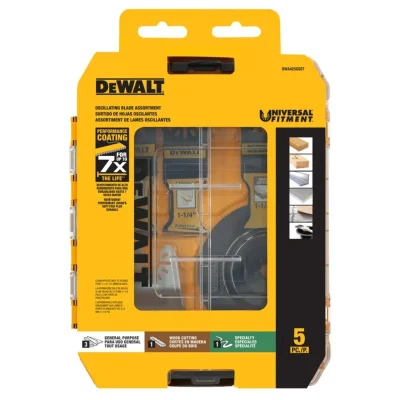 Set de Accesorios para Herramienta Oscilante Uso General 5 Piezas con ToughCase DEWALT DWA425GSET 1