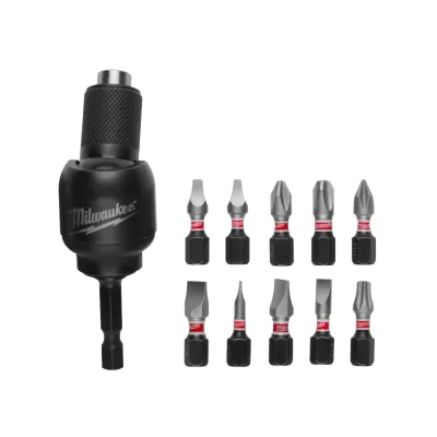 Set Portapuntas Pivotante 30° KNUCKLE 11 Piezas SHOCKWAVE MILWAUKEE 48-32-2301 1