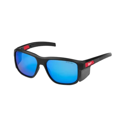 Lentes de Seguridad Marco Completo con Protectores Laterales Desmontables Lentes Azul Espejo Antirayadura MILWAUKEE 48-73-2510 1