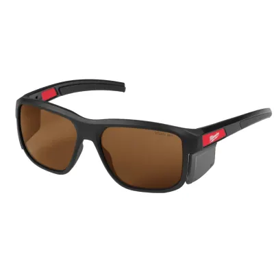 Lentes de Seguridad Marco Completo con Protectores Laterales Extraíbles Lentes Café Antirrayas MILWAUKEE 48-73-2516 1