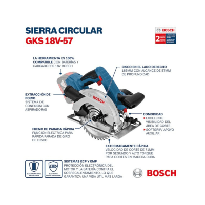 Sierra circular inalámbrica 6 1/2