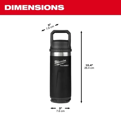 Botella Térmica 18 oz PACKOUT MILWAUKEE 48-22-8382B 2