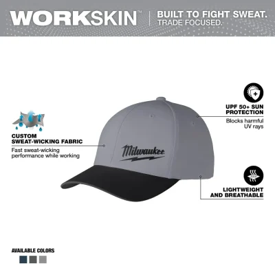 Gorra Ajustada WORKSKIN Gris Oscuro S/M MILWAUKEE 507DG-SM 2
