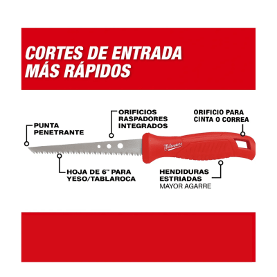 Serrucho Para Yeso Cartón 6 Pulgadas MILWAUKEE 48-22-0104 2