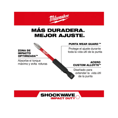 Puntas Phillips #2 SHOCKWAVE™ Impact Duty 3-1/2