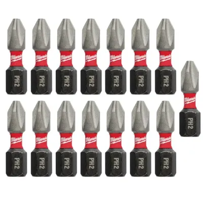 Set 15 Puntas PH2 25 mm MILWAUKEE 48-32-5004 2