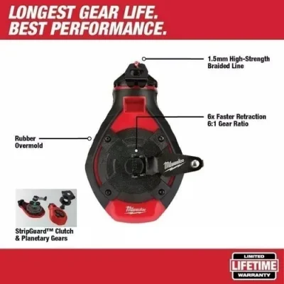 Tizador de Línea Gruesa 30.5m con Tiza Roja MILWAUKEE 48-22-3986 2