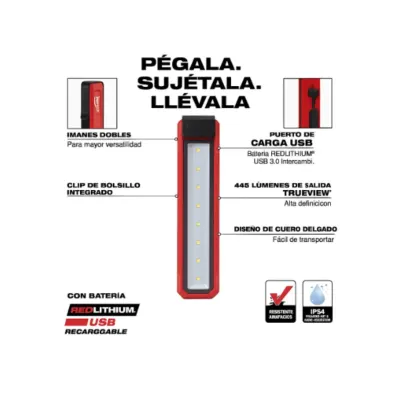 Linterna de Bolsillo Recargable USB ROVER™ MILWAUKEE 2112-21 2