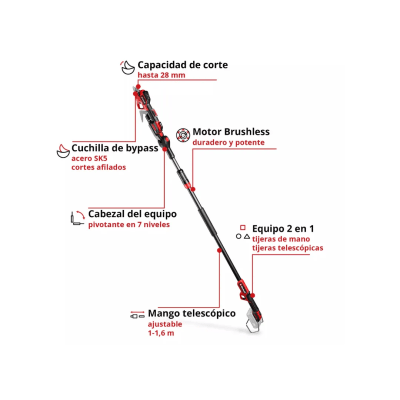 Tijera De Poda Telescópica 18 V BL Power X-Change Einhell 3408330 2