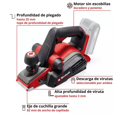Cepillo Inalámbrico 18v EINHELL Tp-pl 18/3 Li BL-SOLO 2
