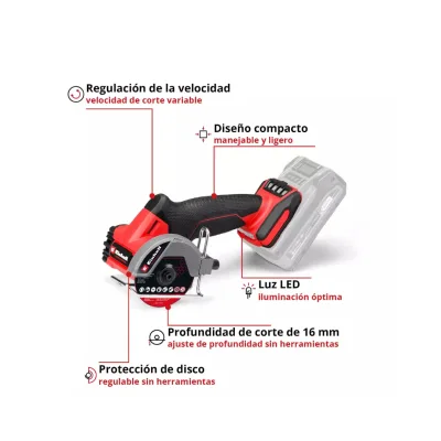 Esmeril De Corte 76 mm 18 V BL Power X-Change EINHELL 4432000 2