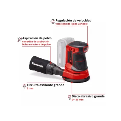 Lijadora Rotorbital Inalámbrica 18V EINHELL 4462010 3