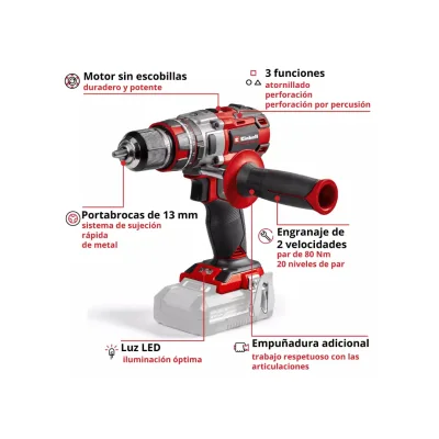 Taladro Impacto Inalámbrico EINHELL Tp-cd 18/80 Li-i Bl SOLO 2