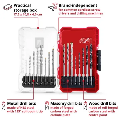 Set 16 Brocas P/madera, Metal Y Concreto EINHELL 49108953 2