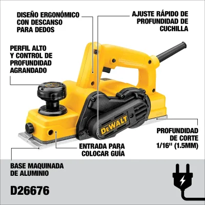Cepillo 550w Eléctrico DEWALT D26676-B2 2