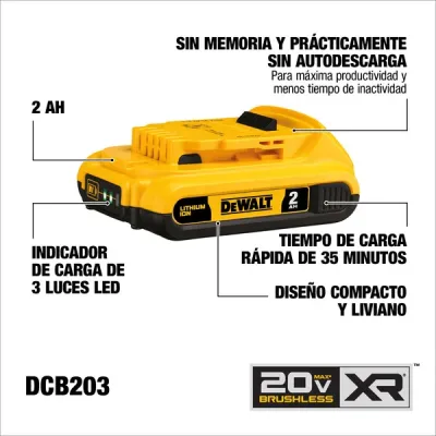 Batería De Litio 2ah 20v DEWALT DCB203-B3 2