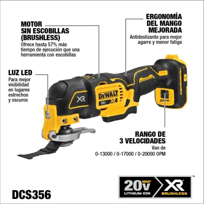 Multiherramienta Inalambrico 20v Xr DEWALT DCS356B 2