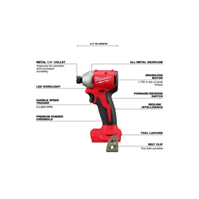 Kit Taladro Atornillador Y Atornillador De Impacto Inalámbrico 18V MILWAUKEE 3610-259 2